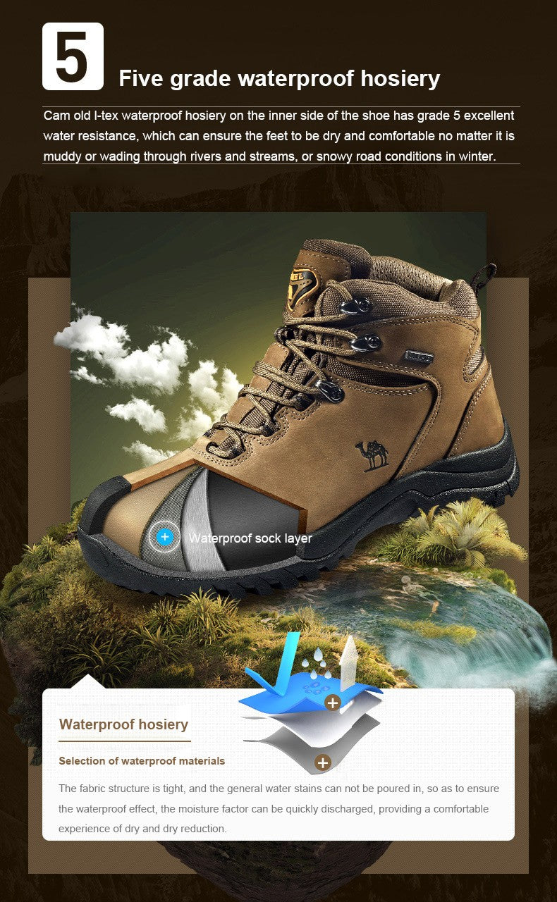 GOLDEN CAMEL Waterproof Hiking Shoes Men and Women Outdoor Anti-Slip Climbing Trekking Shoes for Men 2023 Leather Hiking Boots