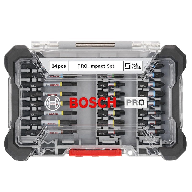 BOSCH 2608521U75 Jogo de Pontas de Parafusadeira Pro Impact para Acessórios de Ferramentas Elétricas Robustas Extra Duras de 50x 24 peças