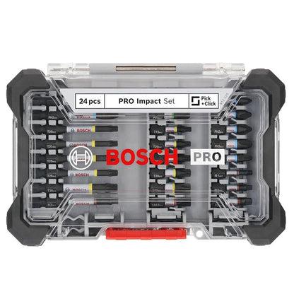 BOSCH 2608521U75 Jogo de Pontas de Parafusadeira Pro Impact para Acessórios de Ferramentas Elétricas Robustas Extra Duras de 50x 24 peças