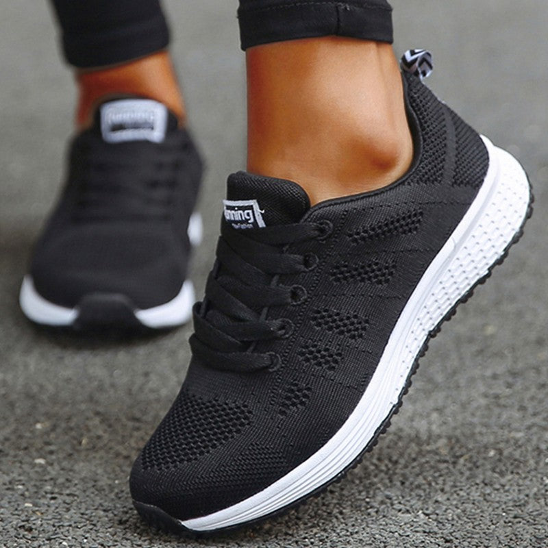 Women's Sneaker 2025 New Fashion Breathable Trainers Comfortable Sneakers Mesh Fabric Lace Up Women's Tennis Shoes For Women