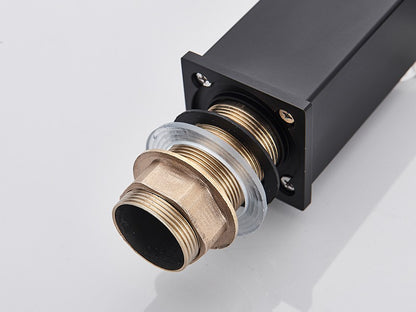 Matte Black Basin Faucet Deck Mounted Single Lever Bathroom Crane Waterfall Brass Bathroom Tap Hot Cold Water Mixer Taps