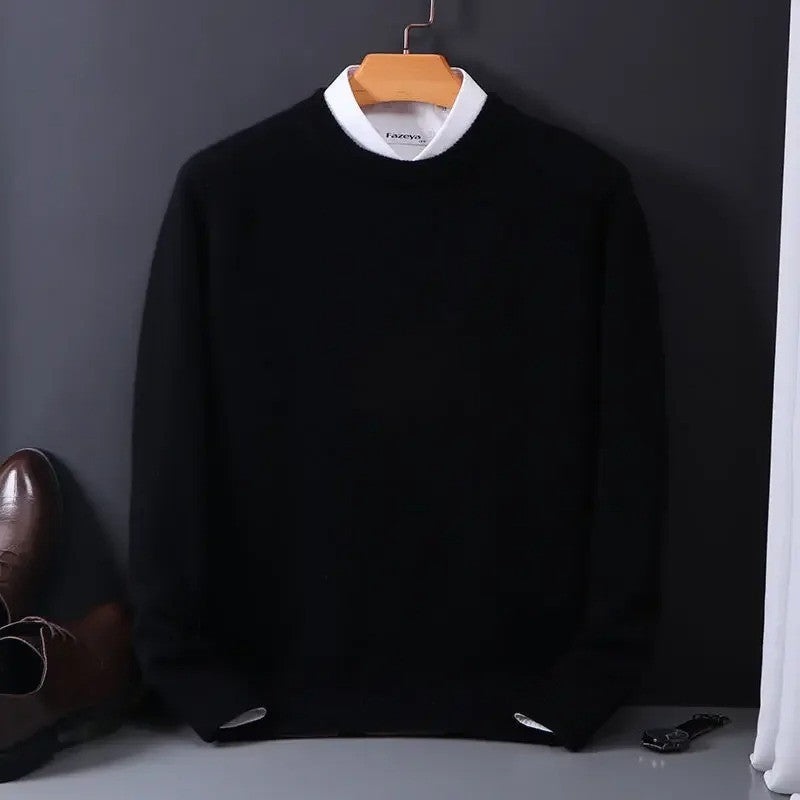 Men's Wool Cashmere Sweater O-Neck Pullovers Knitted Sweaters Autumn Winter Long Sleeve High-End Jumpers Tops Knitwear Male 3XL