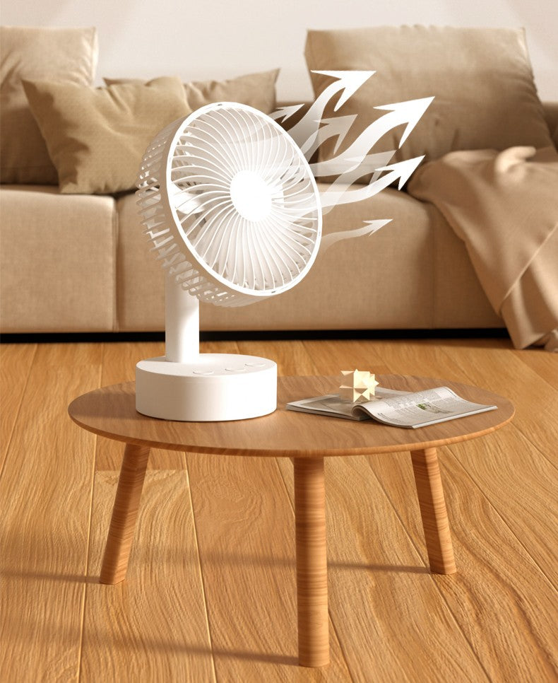 Mini Oscillating Fan, Portable Battery-Operated Table Fan with 4 Speed Levels, 6-inch Desk fan with Timer