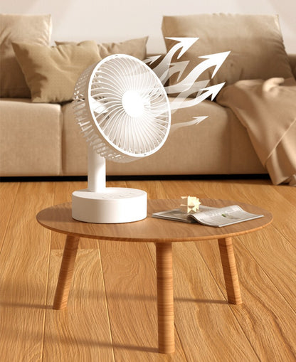 Mini Oscillating Fan, Portable Battery-Operated Table Fan with 4 Speed Levels, 6-inch Desk fan with Timer