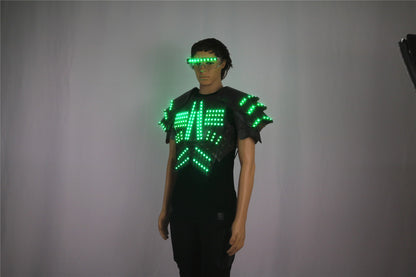 COSPLAY-Luminous LED Clothing, Fluorescent Glasses, Stage Show Armor, Night Show, Party Atmosphere Props