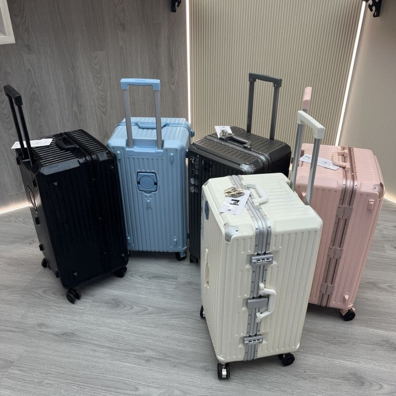 Mala de Viagem Nova com Estrutura de Alumínio, Suporte para Copo, Material PC, Mala de Cabine com Rodas, Grande Capacidade