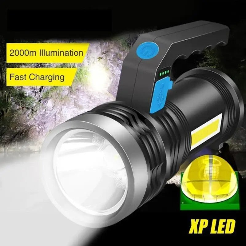 GGbingo 2KM LED USB Rechargeable Flashlight Portable Long Distance Waterproof Torch for Fishing Hunting Camping