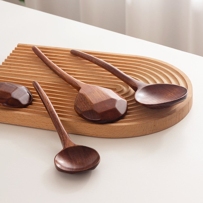 Colher de Madeira para Ramen Sopa Colher Grande Cabo Longo para Servir Misturar Cozinhar Concha de Madeira Utensílios de Cozinha Talheres de Restaurante