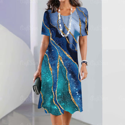 2024 New Women's Dresses Graphic Print Elegant & Beautiful Midi Dresses Plus Siz