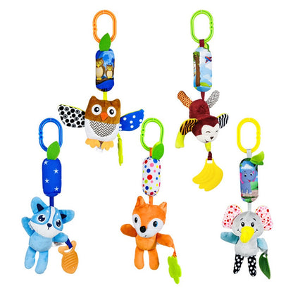 Soft Animal Hanging Handbells Rattles Plush Infant Baby Development Handle Sensory Toys WIth Teether Baby Toy For Newborn Gifts