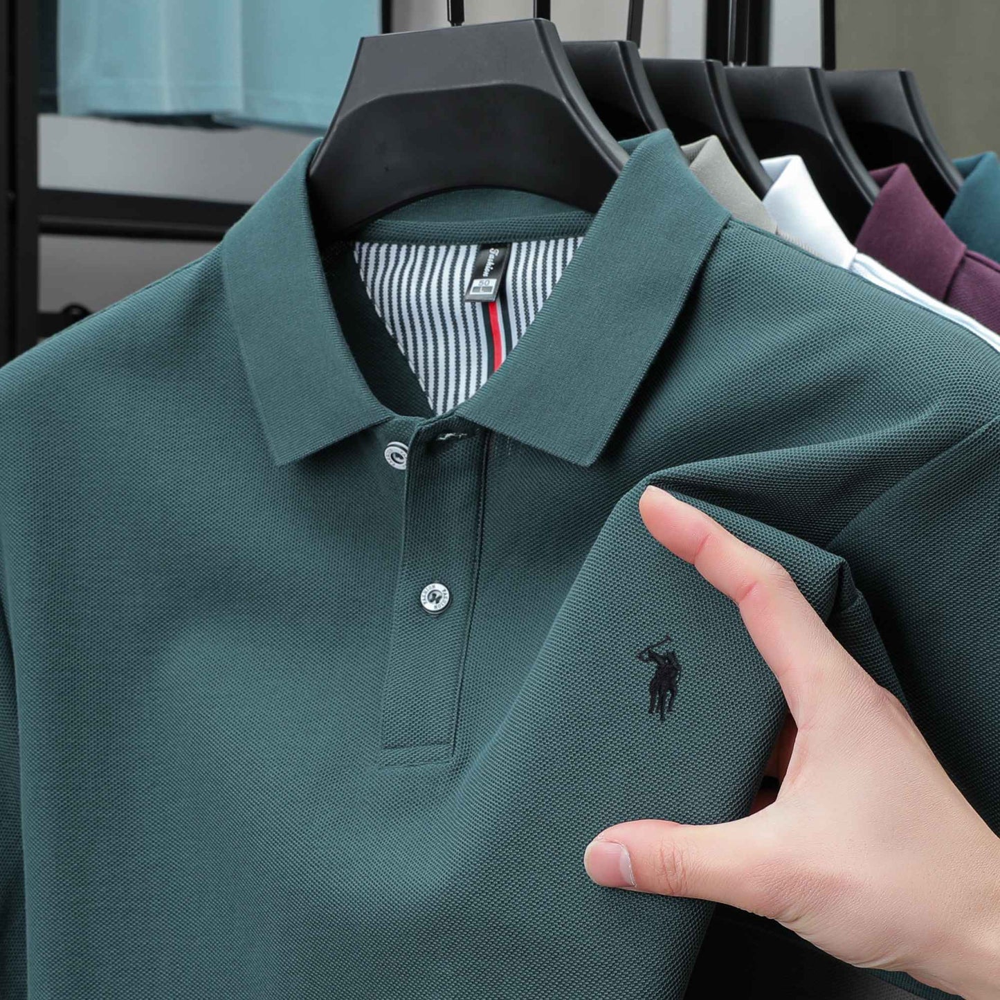 100% pure cotton summer new fashionable men's shortsleeved luxury customized business polo shirt exquisite embroidery Tshirt top