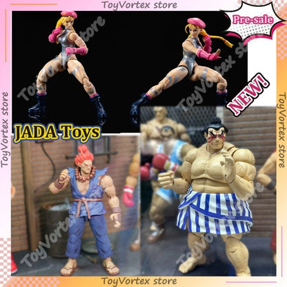 NEW JADA Toys E. Honda Akuma Cammy Anime Action Figure Statue JADA Street Fighter Model Toy Collection Model Doll Toy Gifts