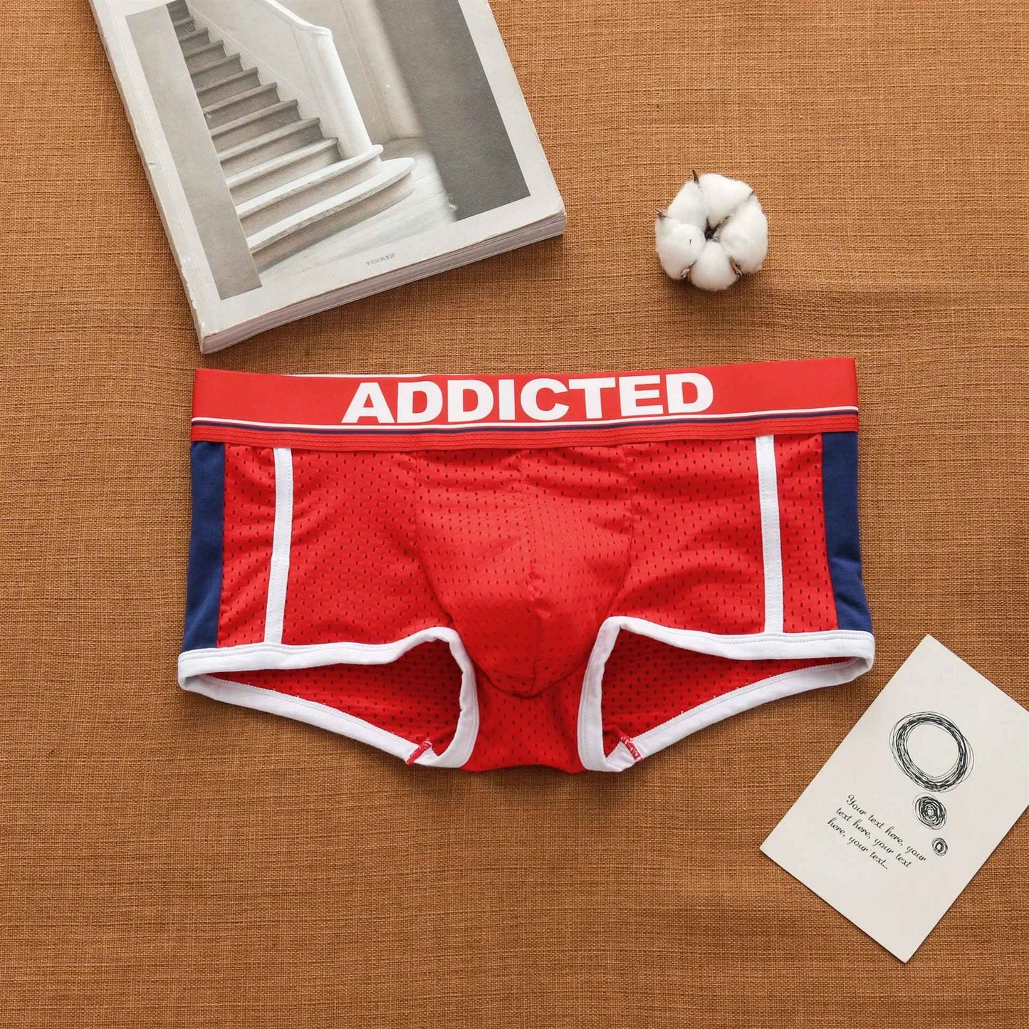 Men's panties, low rise breathable ice silk mesh comfortable tide boxers