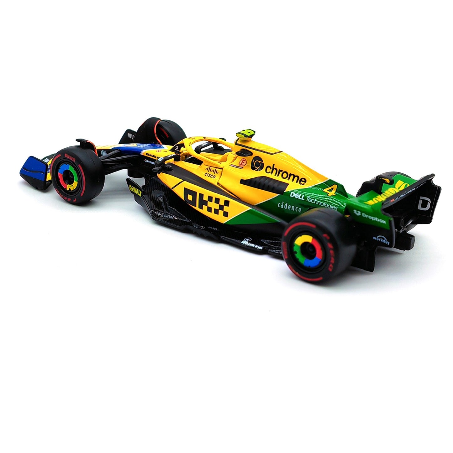 Bburago 1:43 2024 F1 Mclaren MCL38 Grande Prêmio de Mônaco Carro de Liga Miniatura Modelo Diecast #4 Lando Norris #81 Oscar Piastri Brinquedo