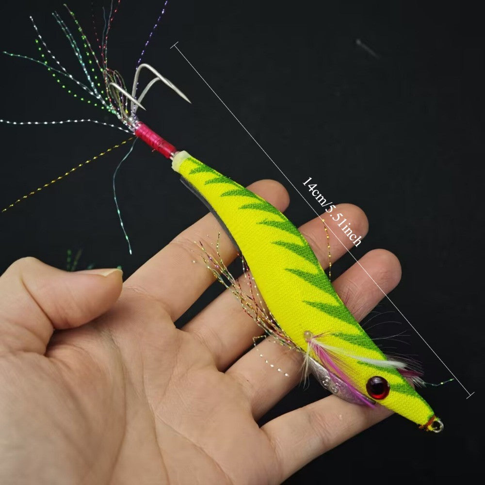 Ackibbik 2pcs/set 14cm Shrimp Baits Shrimp Fishing Lures Sea Fishing Shrimp Lure Luminous Squid Jig Hook Shrimp Prawn Lure