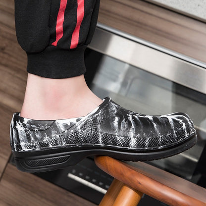 High Quality Chef Shoes Non-slip Waterproof Oil-Proof Kitchen Cook Flat Working Shoes Hotel Restaurant Clogs Men Slippers Flat