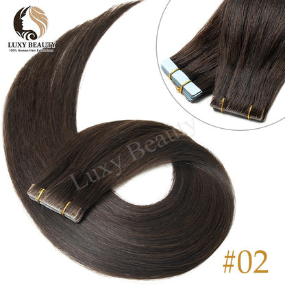Fita Invisível de Aplique de Cabelo Humano Fita PU Injetada Dupla Face Extensões de Cabelo Preto Loiro Castanho Apliques de Fita 10 Peças