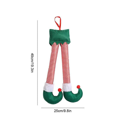 2024Ano Novo Natal Elfo Pernas de Papai Noel Acessórios de Carro Decoração de Natal para Casa Pingentes de Árvore de Natal Enfeites HappyGifts