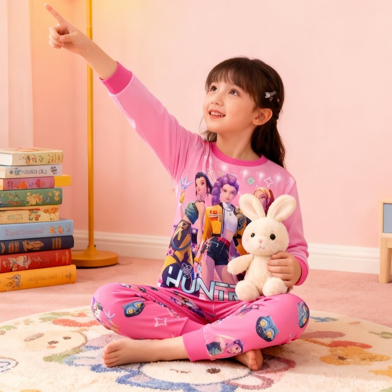 KPop Demon Hunters Movie Conjunto de Pijama Periférico Kawaii Manga Comprida Calça Comprida Anime Fantasia Brinquedo Infantil Presente de Natal
