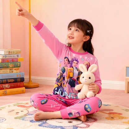 KPop Demon Hunters Movie Conjunto de Pijama Periférico Kawaii Manga Comprida Calça Comprida Anime Fantasia Brinquedo Infantil Presente de Natal