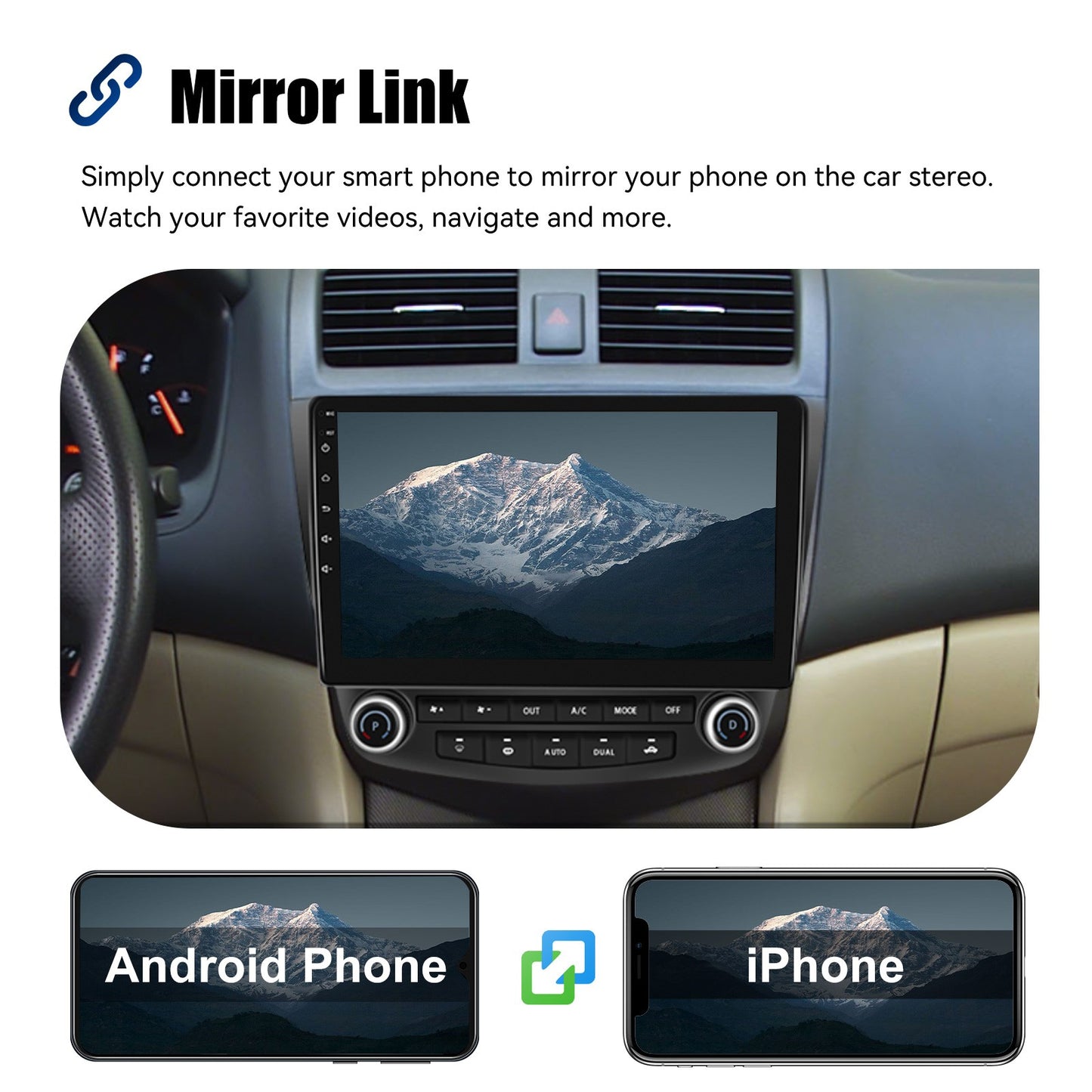 4+64G 10.1" For Honda Accord 7 2003-2007 Android 14 Car Stereo Radio GPS Navi Apple CarPlay WiFi BT Head Unit IPS Touch Screen