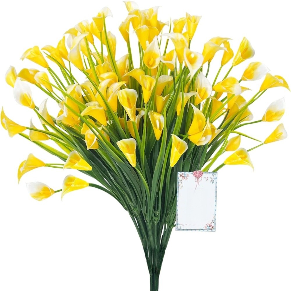1/2/5Pcss 33cm Artificial Calla Lily Bouquet Plastic UV Protection Calla Lily Artificial Flowers Fake Plant Home Room Decor