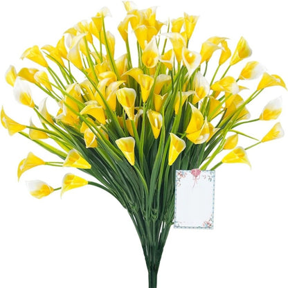 1/2/5Pcss 33cm Artificial Calla Lily Bouquet Plastic UV Protection Calla Lily Artificial Flowers Fake Plant Home Room Decor