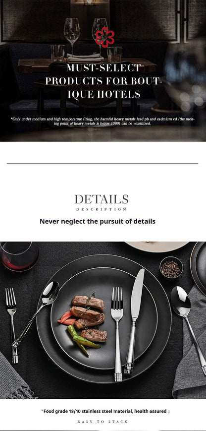 5PCS premium quality 420 and 18-10 Stainless steel Dinnerware Set cutlery set steak knife and fork dessert fork and spoon