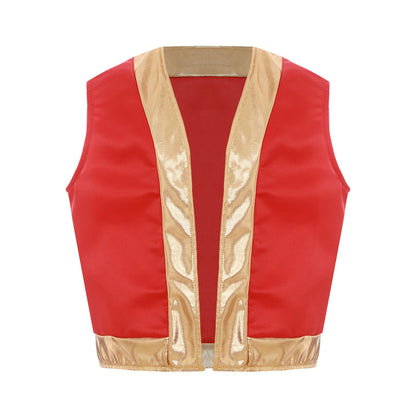 Boys Girls Halloween Toad Game Character Vest Open Front Loose Waistcoat Carnival Theme Party Super Brother Role Play Costume