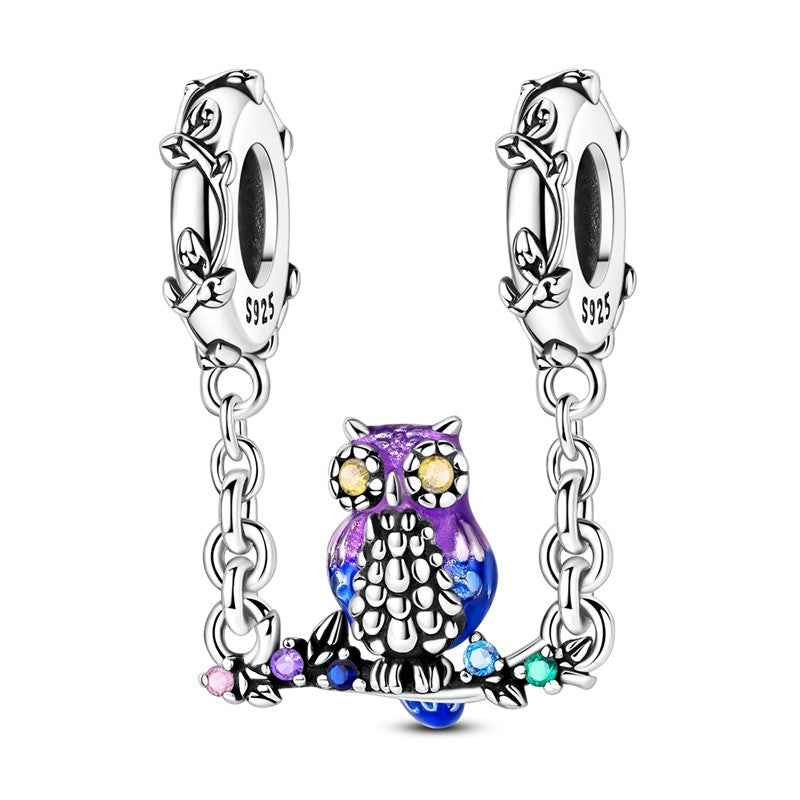 Pingente Charm Libélula Tema Primavera Prata Esterlina 925 Borboleta Flor Pendente Compatível com Bracelete Colar Joias DIY