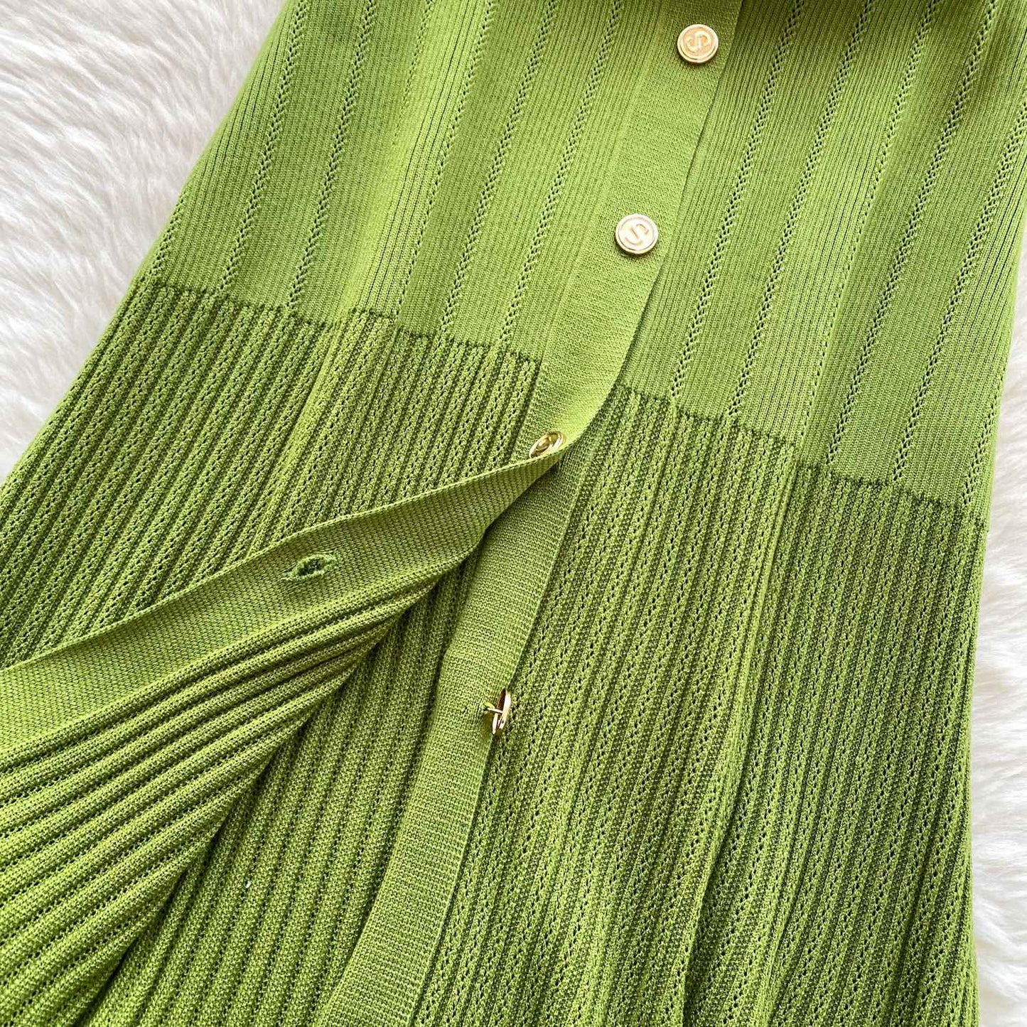 SINGREINY Summer OL Knit Dress 2025 Women V Neck Button Design Slim Mermaid Sund