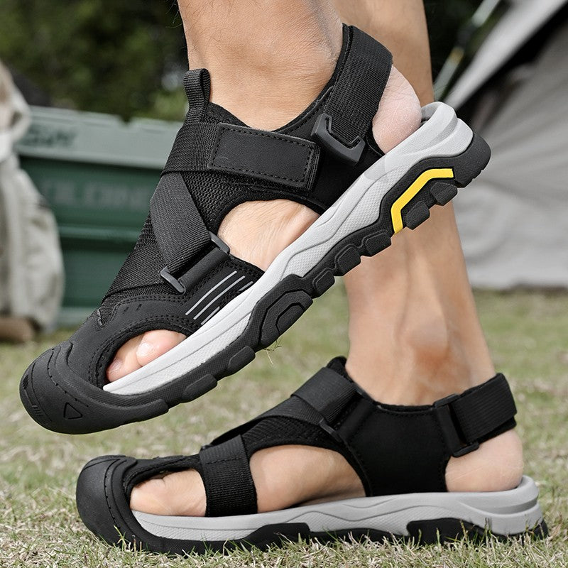 Non-Slip Sunnmer Fashion Flats Men's Breathable Sandals Lightweight Outdoor Sport Sandals Anti-collision Toe Male Beach Shoes