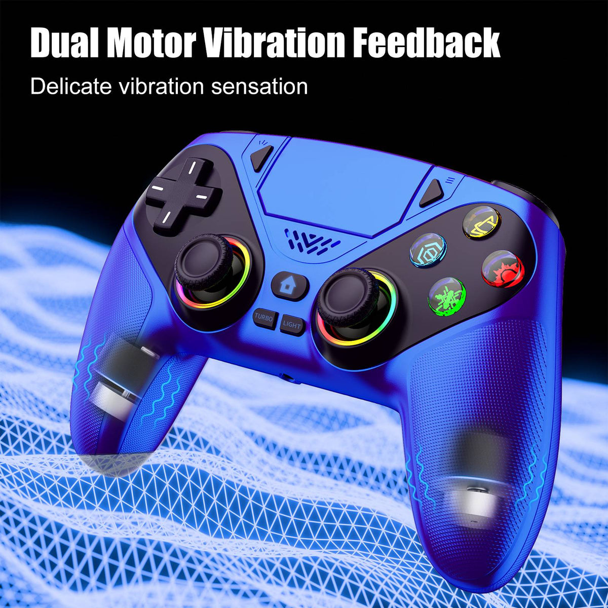 Controller For Playstation 5 PS5/PS5 Pro/Slim/PC,RGB Wireless Gamepad W/Hall Effect Trigger Marco/Turbo Anti-Drift Game Joystick