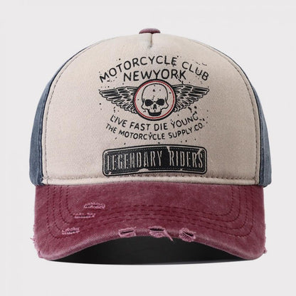 Boné de beisebol estampado de caveira de moda, bonés snapback de algodão lavado com ossos, viseiras de sol ajustáveis ​​da moda para homens e mulheres