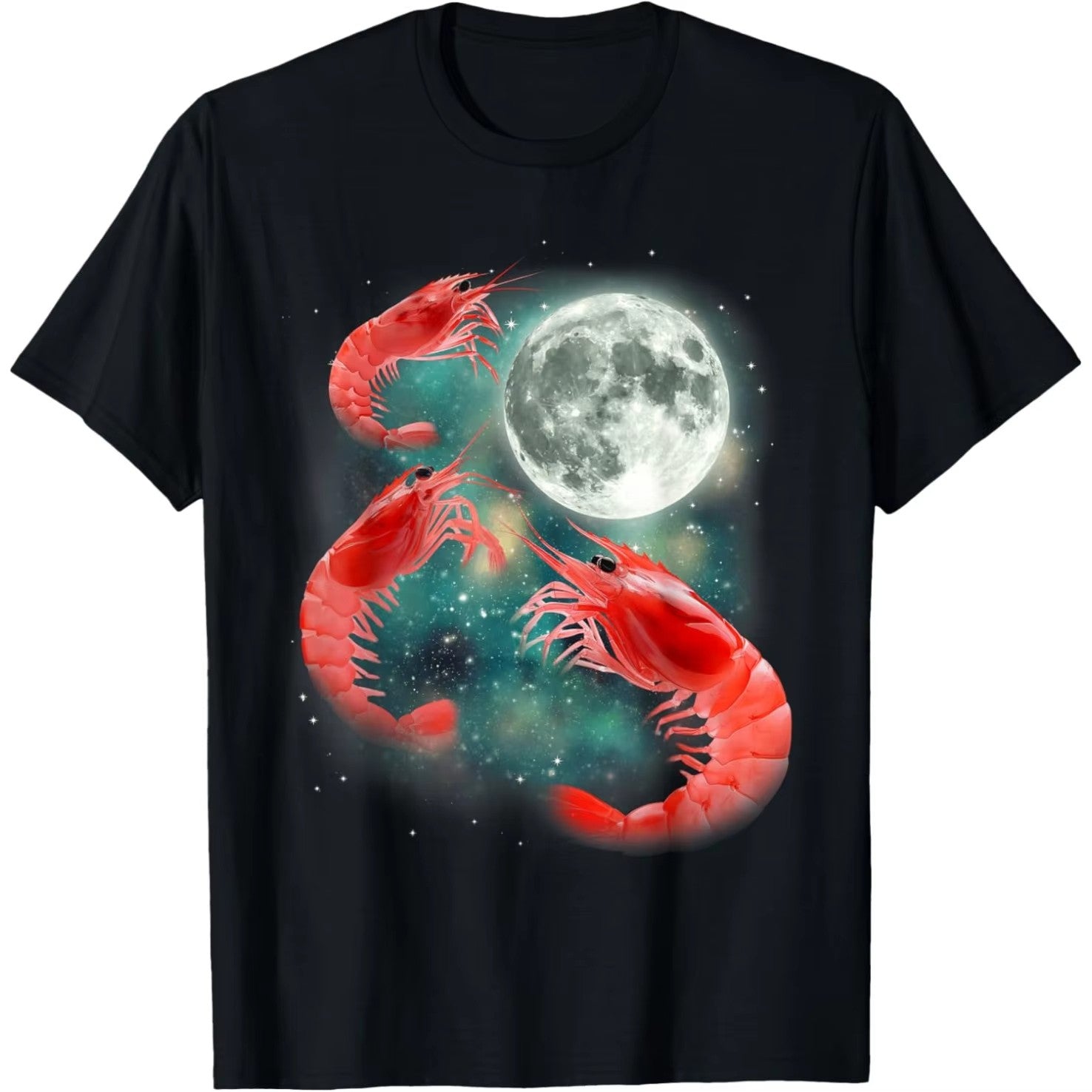 Shrim Is Calling Meme Funny Shrimp Fish Fih T Shirts Men Humor Christmas Adventure Short Sleeve Unisex Loose Clothing
