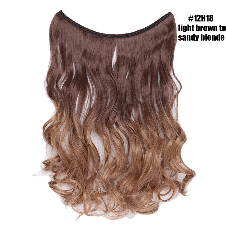 BENEHAIR Cabelo Sintético com Fio Invisível Sem Clipes Extensões de Cabelo Linha Secreta de Pesca Apliques de Cabelo Falso Para Mulheres