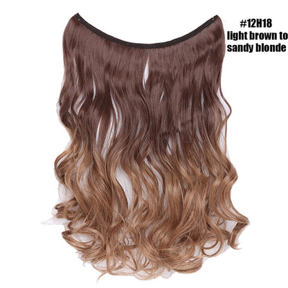 BENEHAIR Cabelo Sintético com Fio Invisível Sem Clipes Extensões de Cabelo Linha Secreta de Pesca Apliques de Cabelo Falso Para Mulheres