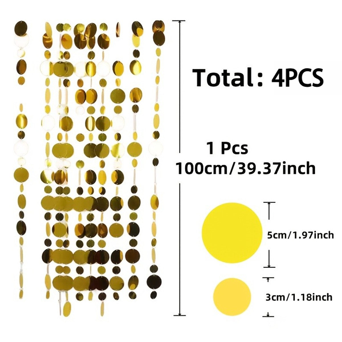 Shimmer Golden Sequin Curtain Backdrop Sparkly Glitter Hanging Decorations for Weddings Party Porch Decor & Holiday Celebrations