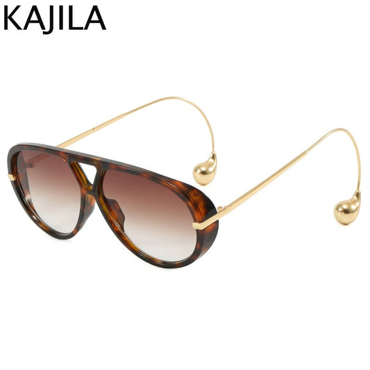 Oversized Pilot Oval Punk Sunglasses Women Big Frame 2025 Luxury Vintage Double Beam Sun Glasses For Lady Outdoor Eyewear UV400