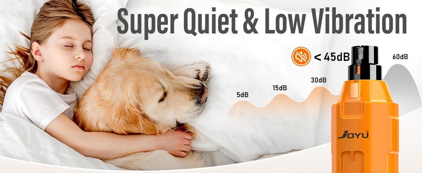 Lixadeira de unhas de cachorro com 6 velocidades Moedor de unhas para animais de estimação aprimorado Aparador de unhas elétrico para cães super silencioso Recarregável Pés indolores para limpeza