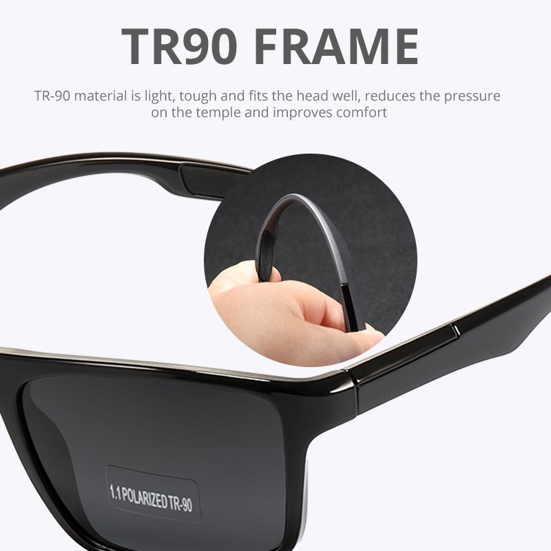 KDEAM Rectangular Ultra Light TR90 Sunglasses Men Polarized Wholesale