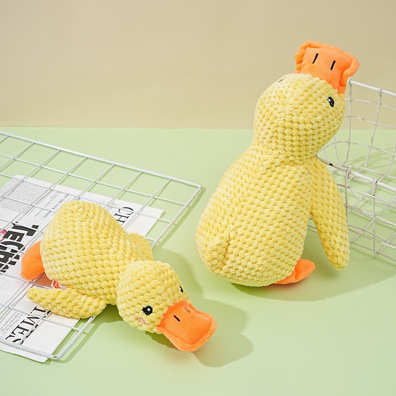 Brinquedos para Cães Pato de Pelúcia para Pequenos e Grandes Cães Resistente à Mordida Ranger os Dentes Brinquedo de Pato que Emite Som para Aliviar o Estresse