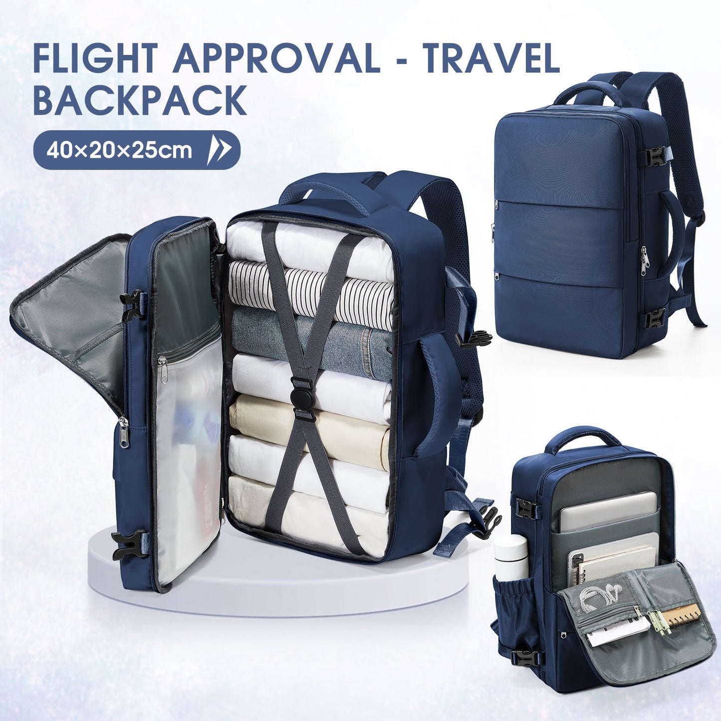 Notebook Backpack Travel 40x30x20 Ryanair Laptop Bag Men Women Business Waterproof Cabin Bag Carry ons Backpack School Bag