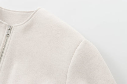 MUJER Black Bomber Jackets for Women Zipper Varsity Jackets Women Soft Cropped Jackets Woman 2025 Long Sleeve Winter Coat Female