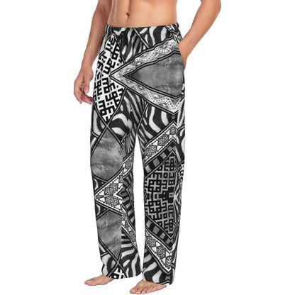 Custom Leopard Print Pajama Pants Men's Animal Skin Sleepwear Lounge Sleep Bottoms Stretch with Pockets
