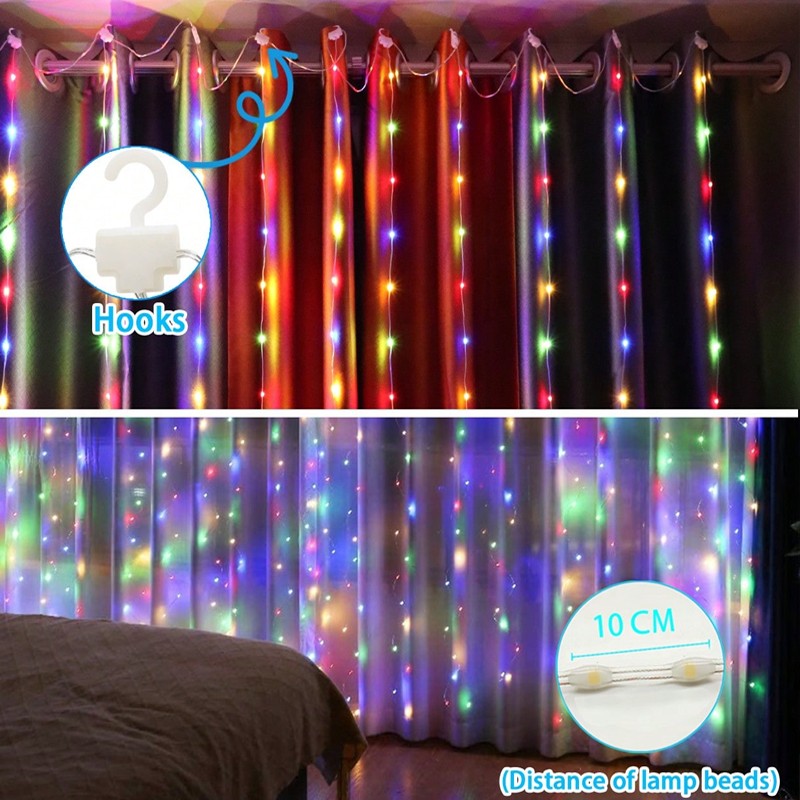 3/9M USB LED Curtain 8Modes Remote Control String Lights Holiday Wedding Fairy Garland Lights For Bedroom Living Room Decor