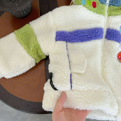 Jaqueta Infantil de Algodão Acolchoada Grossa Textura Premium com Capuz Contrastante de Cores da Disney Buzz Lightyear