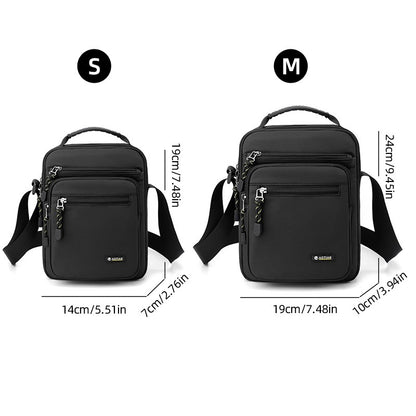 Men Multi-layer Shoulder Bag Fashionable Casual Lightweight Nylon Crossbody Bag for Daily Outing Commuting Small Handbag