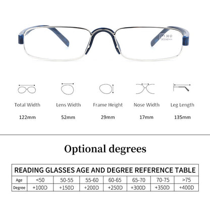 Guanhao Transparent Optical Reading Glasses Man Clear Women Presbyopia Hyperopia Reading Glasses Frame Alloy Ultralight HD View
