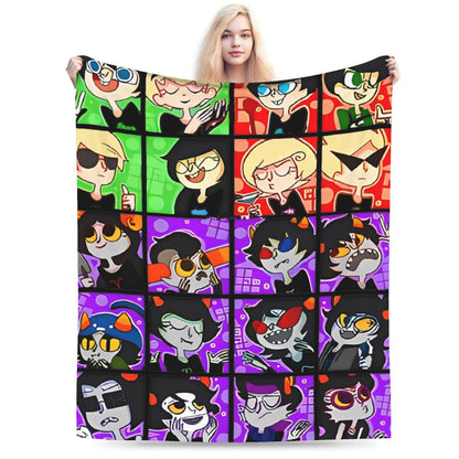 Manta de Flanela Homestucked Manga Cobertor Macio e Quente para Sofá Cama Viagem Engraçado Colcha Capa de Sofá-Cama